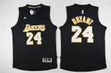 New Los Angeles Lakers 24 Kobe Bryant black nba basketball jersey