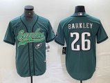 Nike Philadelphia Eagles #26 Saquon Barkley green baseball jerseys Joint name-BD 02