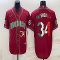 2023 World Cup Mexico #34 Fernando Valenzuela red blank majestic baseball jerseys 04