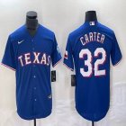 Nike Texas Rangers #32 Evan Carter blue majestic baseball jerseys