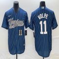 Nike New York Yankees #11 Volpe blue majestic baseball Jerseys Joint name 01