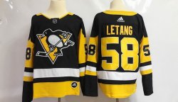 Adidas Pittsburgh Penguins #58 Kris Letang black NHL Jerseys