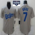 Nike Los Angeles Dodgers #7 Julio Urias gray majestic baseball jersey-BD