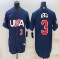 2023 World Cup #3 Mookie Betts blue USA majestic baseball jerseys 03