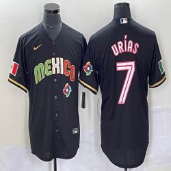 2023 World Cup Mexico #7 Julio Urias black majestic baseball jerseys 218