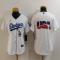 Youth Nike Los Angeles Dodgers white fashion MLB baseball Jersey-Joint name-BD 02