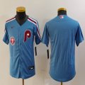 Youth Nike Philadelphia Phillies blank skyblue throwback majestaic baseball jersey 01