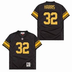 Pittsburgh Steelers Franco Harris 32# black Gold throwback NFL Jersey