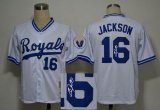 kansas city royals #16 jackson throwback white mlb Signature jersey