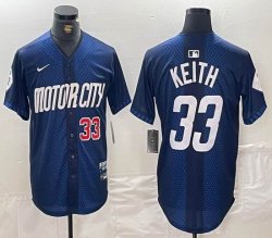 Nike Detroit Tigers #33 Colton Keith blue Majestic baseball jerseys city version 02