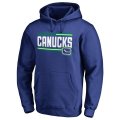 Men's Vancouver Canucks Fanatics Branded Royal Iconic Collection On Side Stripe Pullover Hoodie