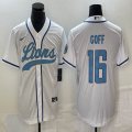 Nike Detroit Lions #16 Jared Goff white baseball jerseys Joint name-BD