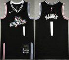 Nike Los Angeles Clippers #1 James Harden black nba jerseys city version -XD