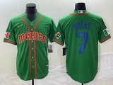 2023 World Cup Mexico #7 Julio Urias green red majestic baseball jerseys 59