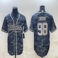 Nike Oakland Raiders #98 Maxx Crosby gray camo baseball jerseys Joint name-BD