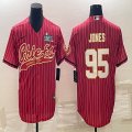 2023 super bowl Nike Kansas City Chiefs #95 Chris Jones red baseball jerseys Joint name-BD 01