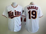 2015 Minnesota Twins #19 Kennys Vargas white baseball jersey