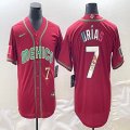 2023 World Cup Mexico #7 Julio Urias red blank majestic baseball jerseys 27