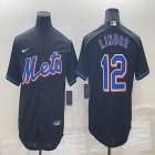 Nike New York Mets #12 Francisco Lindor Black majestic mlb jerseys-BD