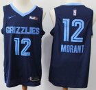 Nike Memphis Grizzlies #12 Ja Morant dark blue nba basketball jersey-S8