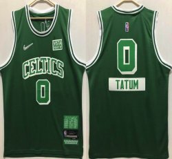 Nike Boston Celtics #0 Jayson Tatum green nba basketball jerseys 75th -HL