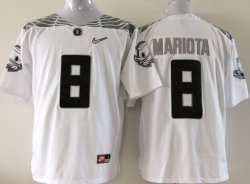 Youth Oregon Ducks Marcus Mariota #8 College Throwback Football Jerseys - white