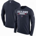 Men's Houston Texans Nike Navy Sideline Legend Staff Performance Long Sleeve T-Shirt