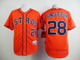 Houston Astros Authentic #28 Jon Singleton Alternate orange baseball Jersey