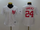 Women New York Yankees #24 Gary Sanchez white Mothers Day Flex Base Jersey