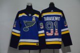 Adidas St.Louis Blues #91 Vladimir Tarasenko blue USA flag kid NHL hockey