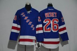 New York Rangers #26 Jimmy Vesey blue nhl hockey jerseys