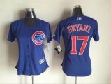 women Chicago Cubs #17 Kris Bryant blue majestic baseball Jerseys