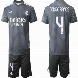 2022-2023 Real Madrid club #4 SERGIORNMOS black goalkeeper soccer jersey away