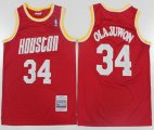 Houston Rockets #34 Hakeem Olajuwon 1993-94 red throwback nba jerseys-XD