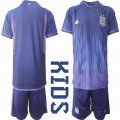 2022 World Cup Argentina purple kid soccer Jerseys away-HQ