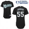 Florida Marlins #55 JOHNSON black MLB Jerseys