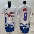 Puerto Rico #9 Baseball Javier Báez White 2023 World Baseball Classic Replica Player Jersey 03