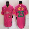 Nike San Diego Padres #23 Fernando Tatis Jr. pink MLB Baseball jerseys Joint name-BD 02