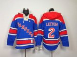 2013 New York Rangers #2 Brian Leetch Blue NHL Hooded Sweatshirt