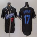 Los Angeles Dodgers #17 Shohei Ohtani black Nike majestic baseball Jersey Joint name -BD 07