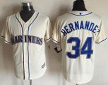 Seattle Mariners 34 Felix Hernandez beige mlb jerseys