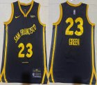 Nike Golden State Warriors #23 Draymond-Green black nba basketball jerseys city version -HL