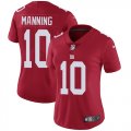 Women New York Giants #10 Eli Manning Nike red Color Rush Limited Jersey