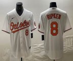 Nike Baltimore Orioles #8 Cal Ripken beige majestic baseball jersey-BD