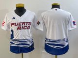 Youth Puerto Rico Baseball blank White 2023 World Baseball Classic Replica Player Jersey 02