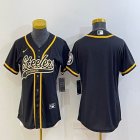 Youth nike Pittsburgh Steelers blank black baseball jerseys Joint name-BD