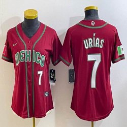 Women 2023 World Cup Mexico #7 Julio Urias red majestic baseball jerseys 07