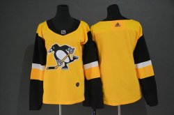 Women Adidas Pittsburgh Penguins yellow NHL Jerseys C patch