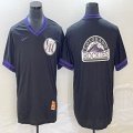 Nike Colorado Rockies blank black majestic baseball jerseys big logo-BD