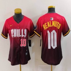 Women Nike Philadelphia Phillies #10 J.T. Realmuto red majestic baseball jersey city version